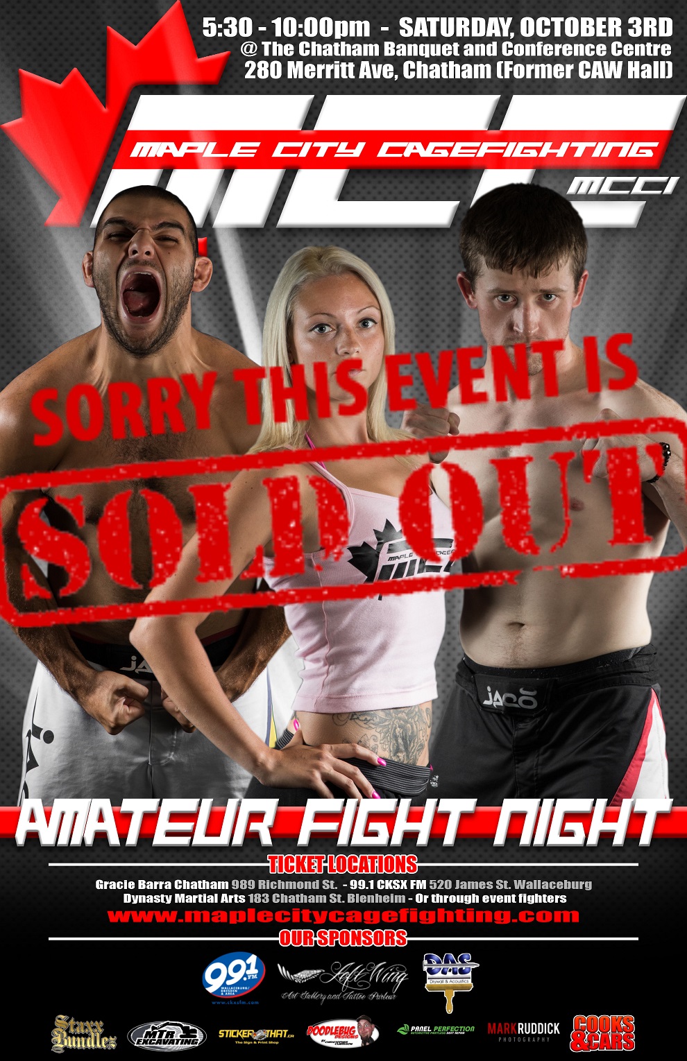 Maple City Cagefighting Amateur MMA Chatham Kent Poster